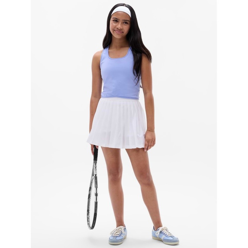 Athleta Girl White Pleated Tennis Skort Skirt Kids Size XXL 16 Activewear